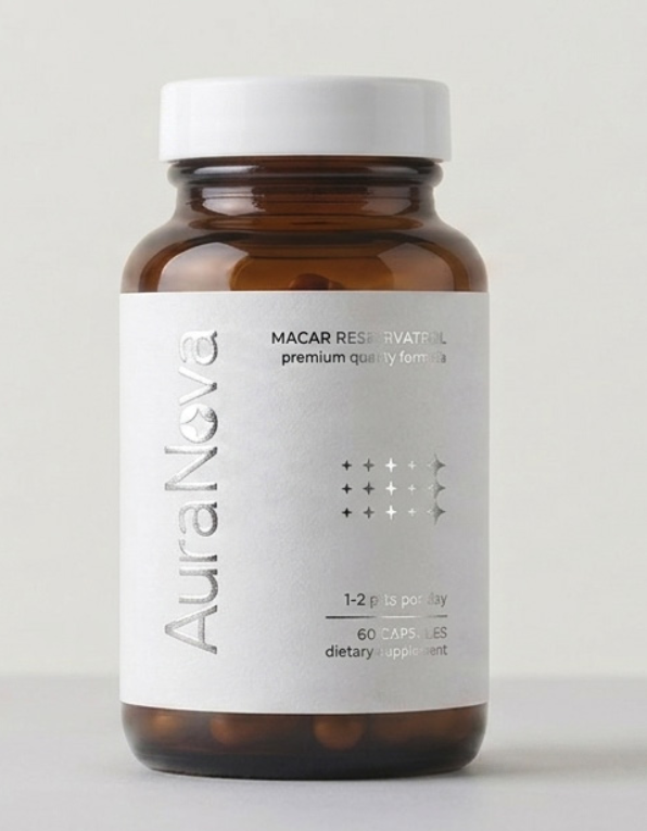 AuraNova CardioCare supplement bottle render